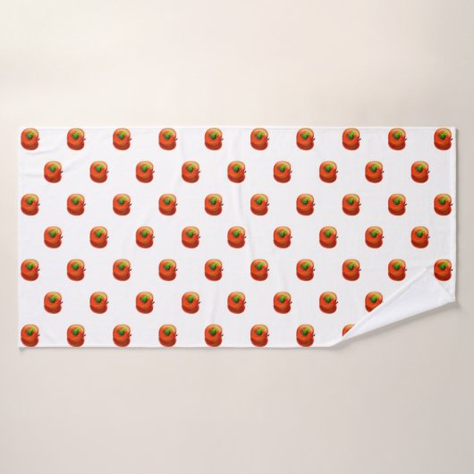 Grappige badhanddoek met Happy Apple Worm (Badhanddoek)