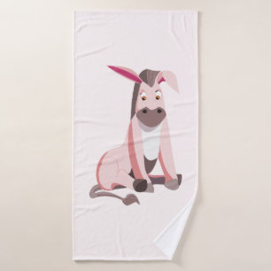 Grappige badhanddoek met roze ezel - Kies kleur