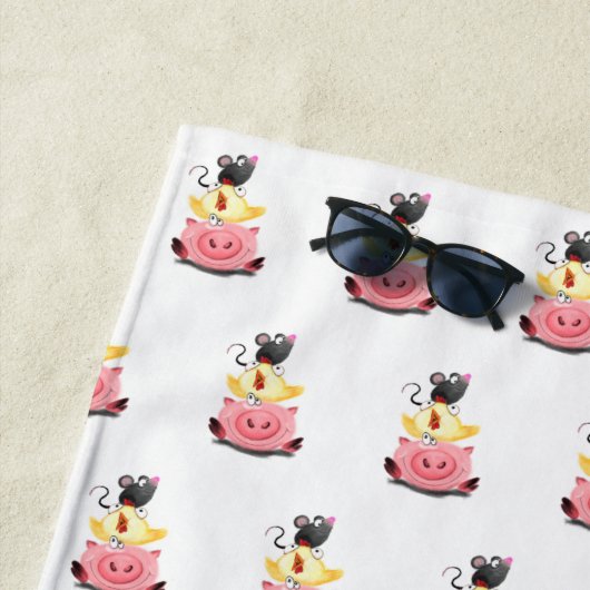 Grappige badhanddoek met vriendschap van varken, k (In situ)