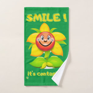 grappige badhanddoek set "SMILE" Bad Handdoek