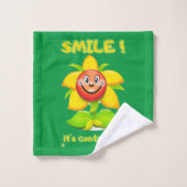 grappige badhanddoek set "SMILE" Bad Handdoek (Wasdoekje)