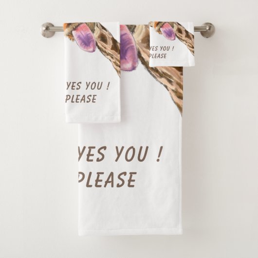 Grappige badhanddoek set speelse Giraffe - aangepa Bad Handdoek (Insitu)