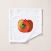 Grappige badhanddoek sets met Happy Apple Worm Bad Handdoek (Wasdoekje)