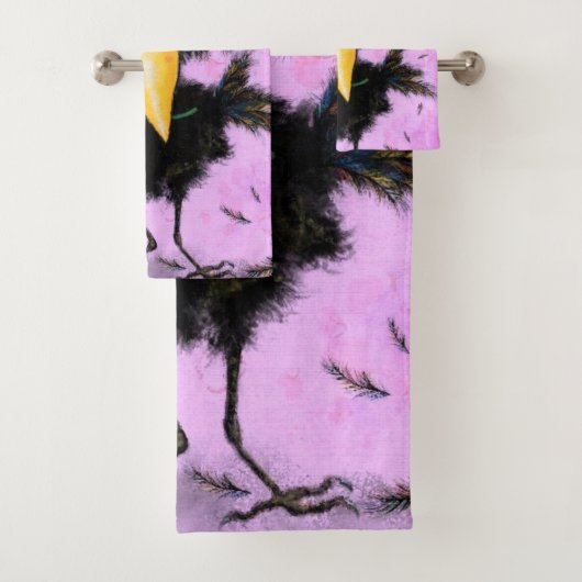 Grappige badhanddoeken met In Love Crow Bad Handdoek (Insitu)