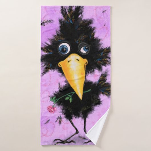 Grappige badhanddoeken met In Love Crow Bad Handdoek (Badhanddoek)