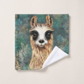 Grappige badhanddoeken met nieuwsgierige Baby Llam Bad Handdoek (Wasdoekje)