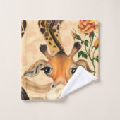 Grappige badhanddoeken met romantische Giraffe met Bad Handdoek (Wasdoekje)