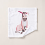Grappige badhanddoeken met roze ezel - bad handdoek (Wasdoekje)