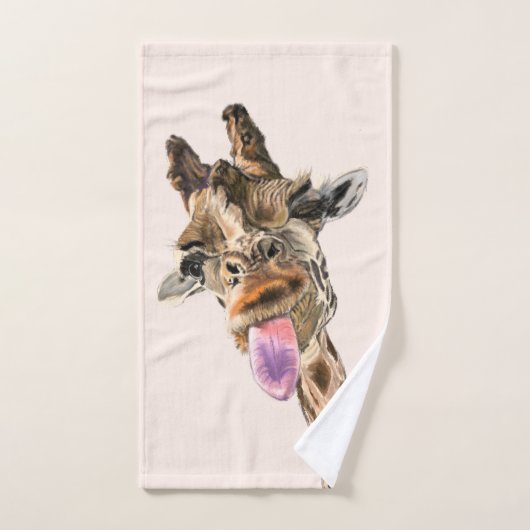 Grappige badhanddoeken met speelse Giraffe aangepa Bad Handdoek (Handdoek)