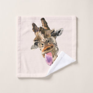 Grappige badhanddoeken met speelse Giraffe aangepa Bad Handdoek