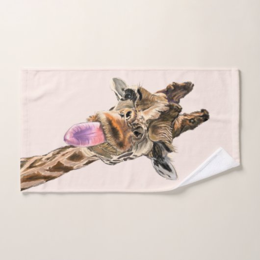 Grappige badhanddoeken met speelse Giraffe aangepa Bad Handdoek (Handdoek)