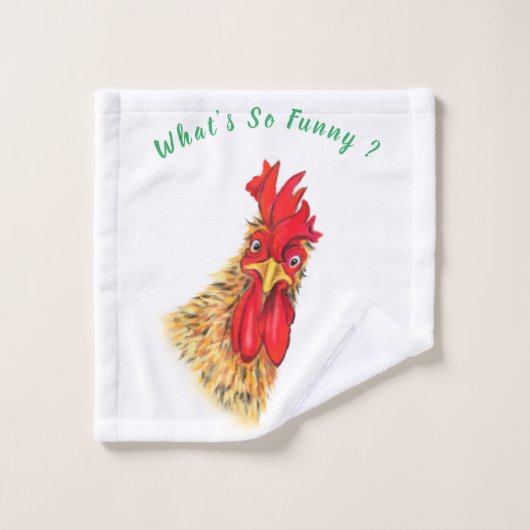 Grappige badhanddoeken Verraste Haan - aangepaste  Bad Handdoek (Wasdoekje)