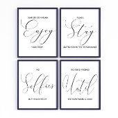 Grappige badkamer 4 muurkunst sets