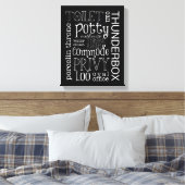 Grappige Badkamer Canvas Art Print (Insitu (Slaapkamer))