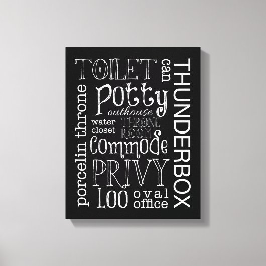 Grappige Badkamer Canvas Art Print (Voorkant)