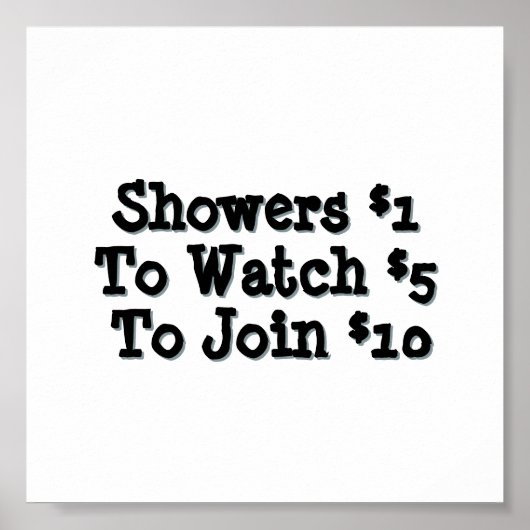 Grappige badkamer douche humor poster (Voorkant)