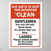 Grappige badkamer etiquette poster (Voorkant)