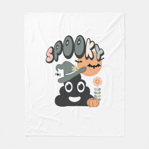 Grappige badkamer humor cute retro Halloween spook Fleece Deken