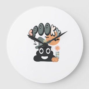 Grappige badkamer humor cute retro Halloween spook Grote Klok