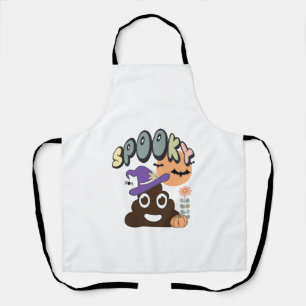 Grappige badkamer humor cute retro Halloween spook Schort
