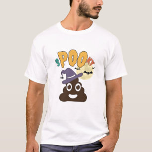 Grappige badkamer humor Halloween griezelige poep T-shirt