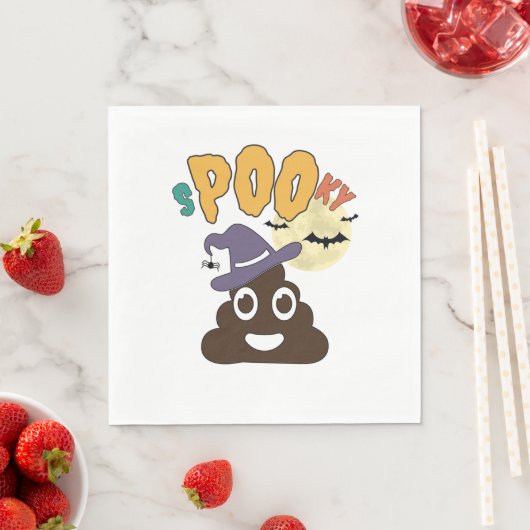 Grappige badkamer Humor Halloween Spooky Poo Desig Servet (Insitu)