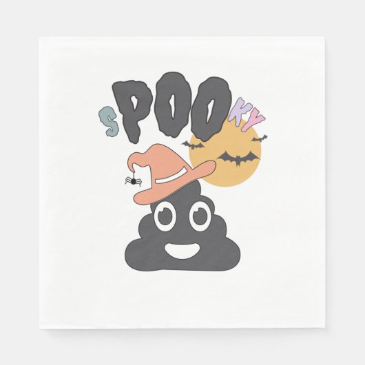 Grappige badkamer Humor Halloween Spooky Poo Desig Servet (Voorkant)