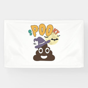 Grappige badkamer Humor Halloween Spooky Poo Desig Spandoek