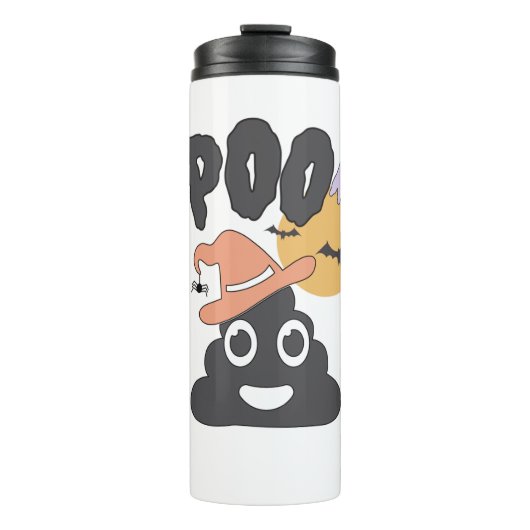 Grappige badkamer Humor Halloween Spooky Poo Desig Thermosbeker (Voorkant)