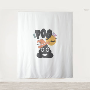 Grappige badkamer Humor Halloween Spooky Poo Desig Wandkleed