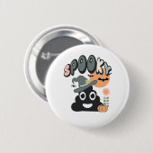 Grappige badkamer Humor Leuke Retro Halloween Spoo Ronde Button 5,7 Cm (Voorkant /achterkant)
