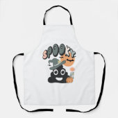 Grappige badkamer Humor Leuke Retro Halloween Spoo Schort (Voorkant)