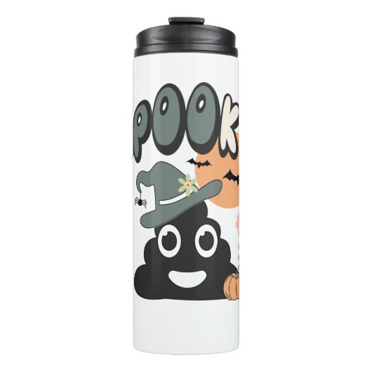 Grappige badkamer Humor Leuke Retro Halloween Spoo Thermosbeker (Voorkant)