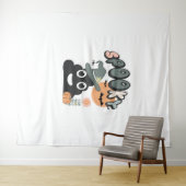 Grappige badkamer Humor Leuke Retro Halloween Spoo Wandkleed (In Situ (horizontaal))