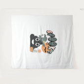 Grappige badkamer Humor Leuke Retro Halloween Spoo Wandkleed (Voorkant (horizontaal))