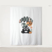 Grappige badkamer Humor Leuke Retro Halloween Spoo Wandkleed (Voorkant)