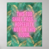 Grappige badkamer Neon Oerwoud Print Quote (Voorkant)