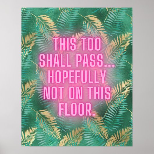 Grappige badkamer Neon Oerwoud Print Quote (Voorkant)
