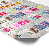 Grappige badkamer retro krant typografie poster (Hoek)