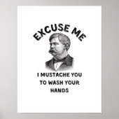 Grappige  badkamer snor citaat poster (Voorkant)