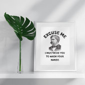 Grappige badkamer snor citaat poster