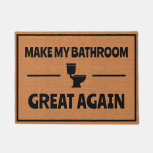 Grappige badkamer toilet Humor rustieke minimalist Deurmat