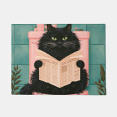 Grappige badkamer zwarte kat deurmat (Voorkant)