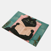 Grappige badkamer zwarte kat deurmat (Schuin)