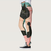 Grappige badkamer zwarte kat leggings (Links)