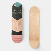 Grappige badkamer zwarte kat persoonlijk skateboard (Voorkant)
