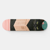Grappige badkamer zwarte kat persoonlijk skateboard (Horizontaal)