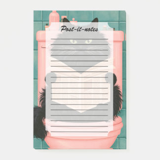 Grappige badkamer zwarte kat post-it® notes