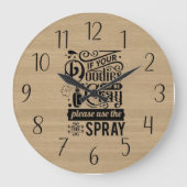 grappige badkamerwoordkunst grote klok (Voorkant)