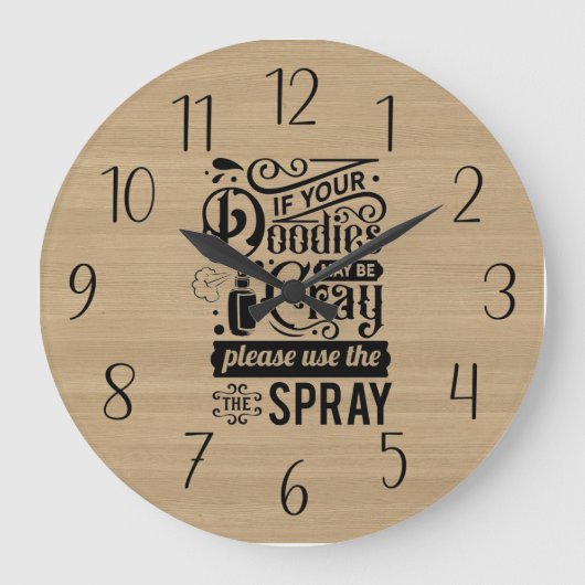 grappige badkamerwoordkunst grote klok (Voorkant)